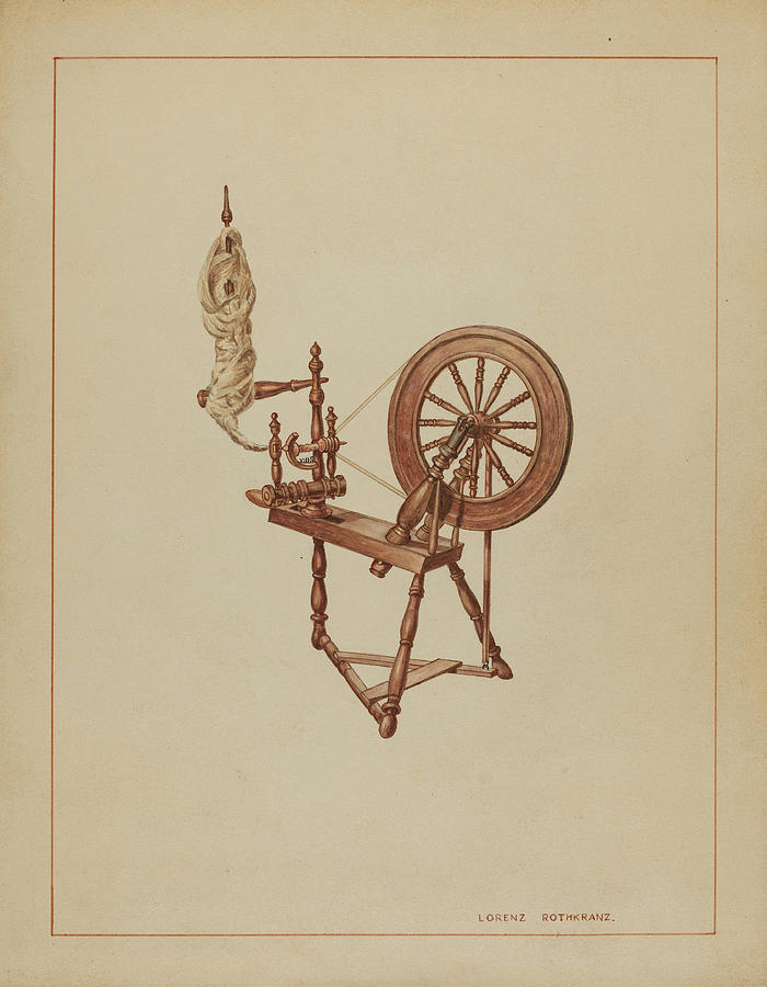 Spinning Wheel Drawing by Lorenz Rothkranz Fine Art America