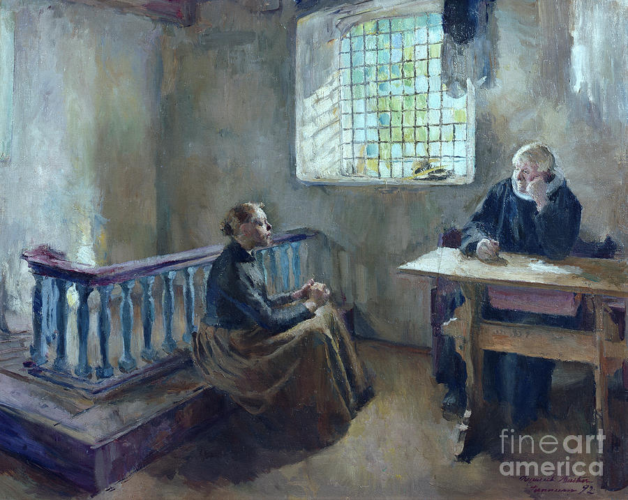Spiritual guidance, 1892 #1 Painting by O Vaering by Harriet Backer