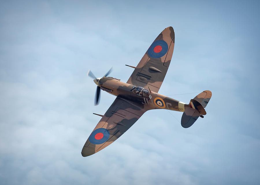 Vintage Photograph - Spitfire Mk5 #1 by Ian Merton