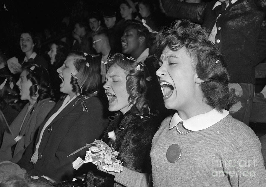 Sports fans at University of Wisconsin - Madison about 1946 #1 Photograph by The Harrington Collection