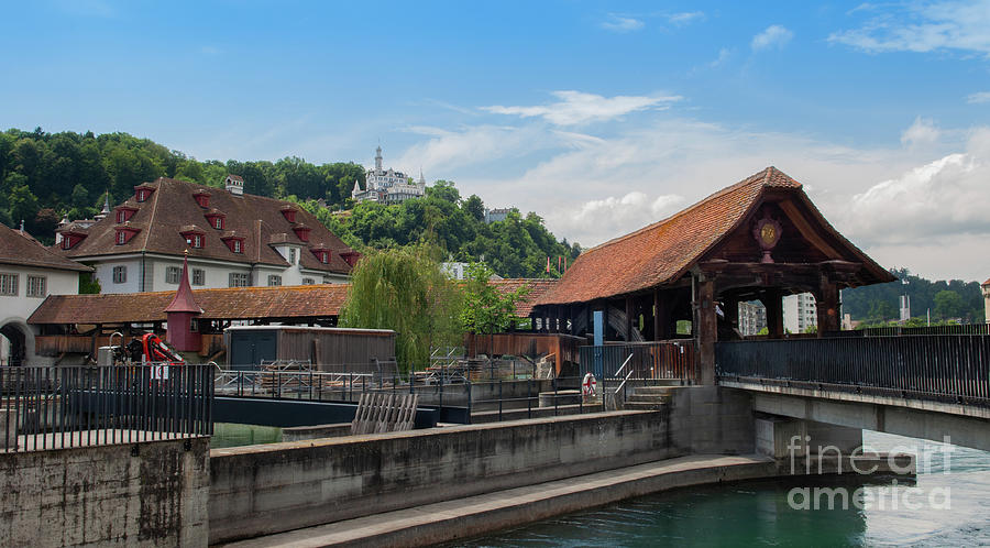 Spreuer Bridge on Reuss River in Old town Lucerne Switzerland #1 Photograph by Dejan Jovanovic