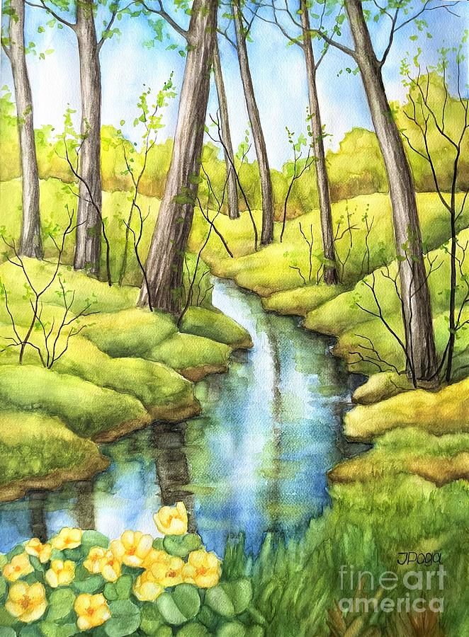 Spring creek #1 Painting by Inese Poga