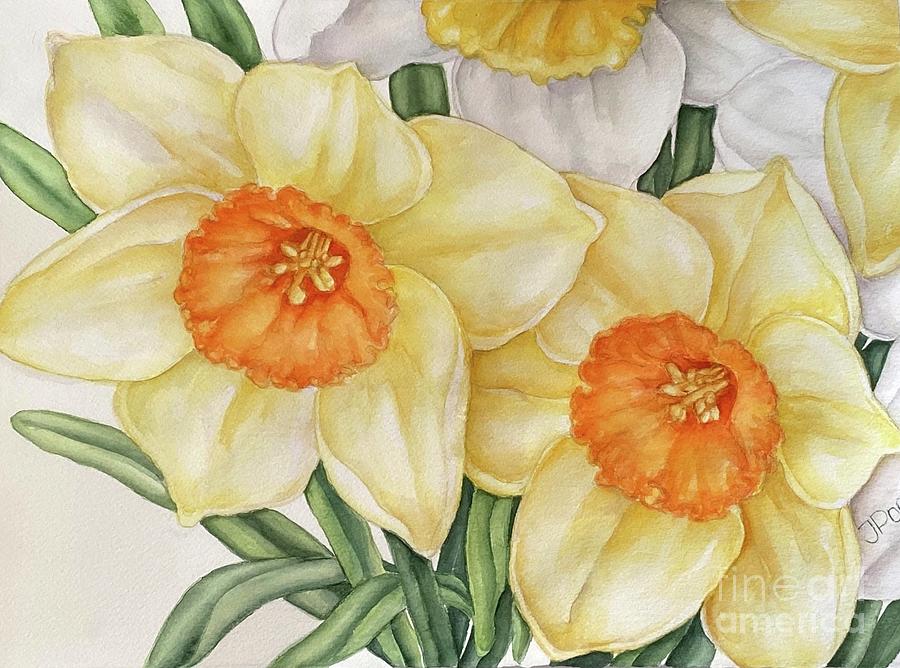 Spring daffodils #1 Painting by Inese Poga