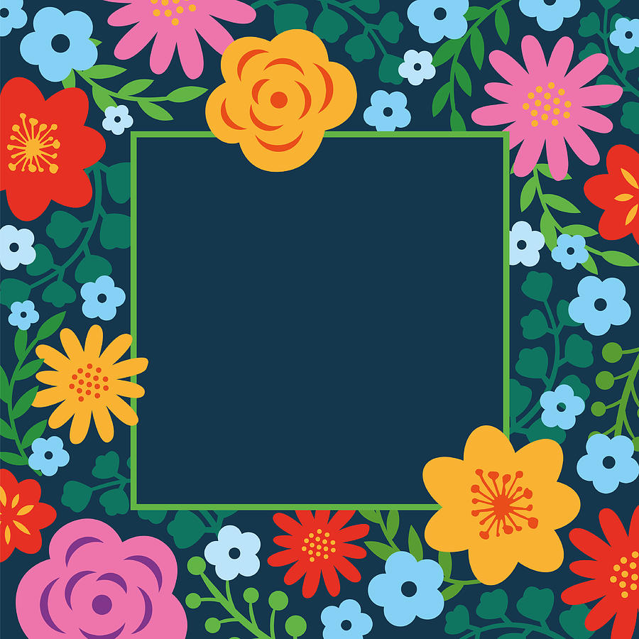 Spring floral frame #1 Drawing by Discan