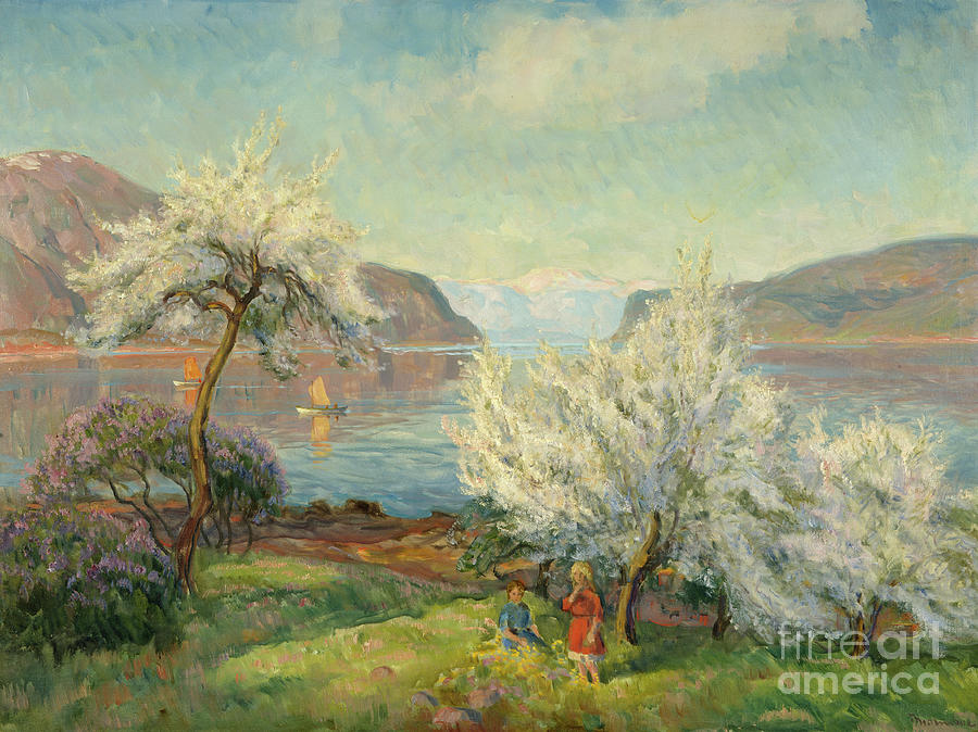 Spring Painting by O Vaering by Thorolf Holmboe