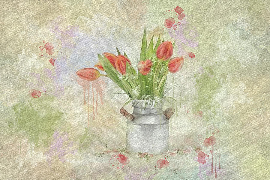 Spring Tulips #1 Digital Art by Mary Timman