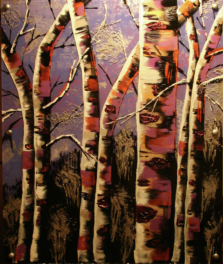 Silvery Aspen Painting by Marilyn Quigley