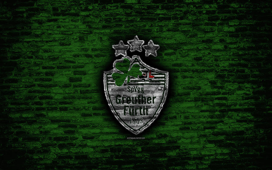SpVgg Greuther Furth FC logo green brick wall Bundesliga 2 German