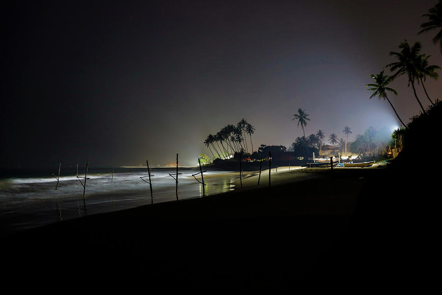Sri Lanka beach at night #1 Photograph by Alexander Farnsworth