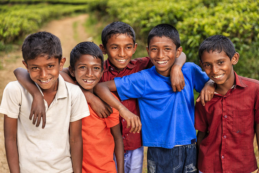 Sri Lankan young boys near Nuwara Eliya, Ceylon #1 Photograph by Hadynyah