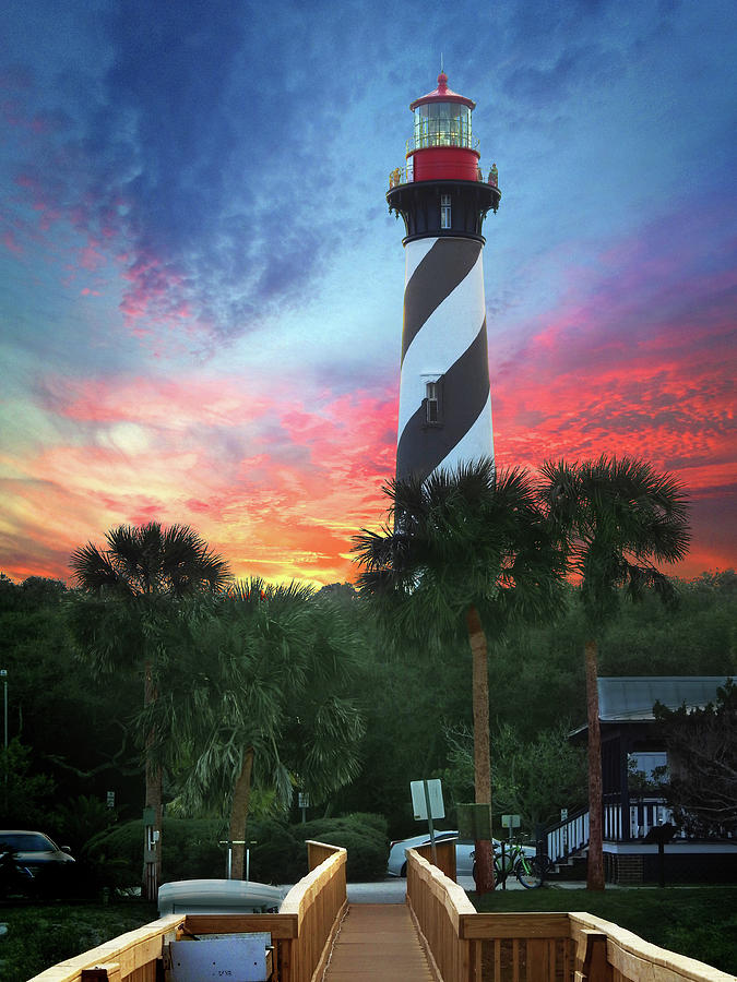 St. Augustine Light at Sunset #1 Photograph by Rod Seel