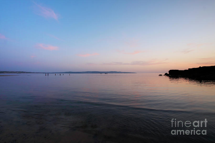 Sunset Paddling In St Ives Bay Photograph