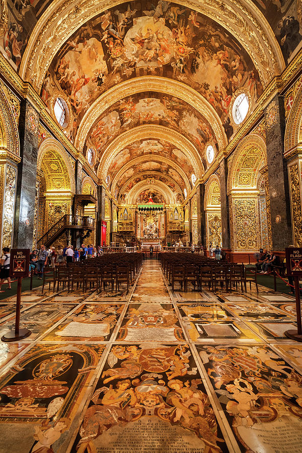 St John Co Cathedral Interior in Valletta in Malta #1 Photograph by Artur Bogacki