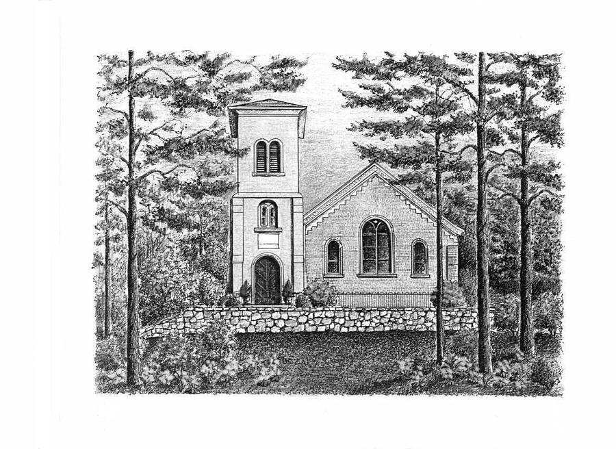 St. John in the Wilderness Church #1 Drawing by Lee Pantas