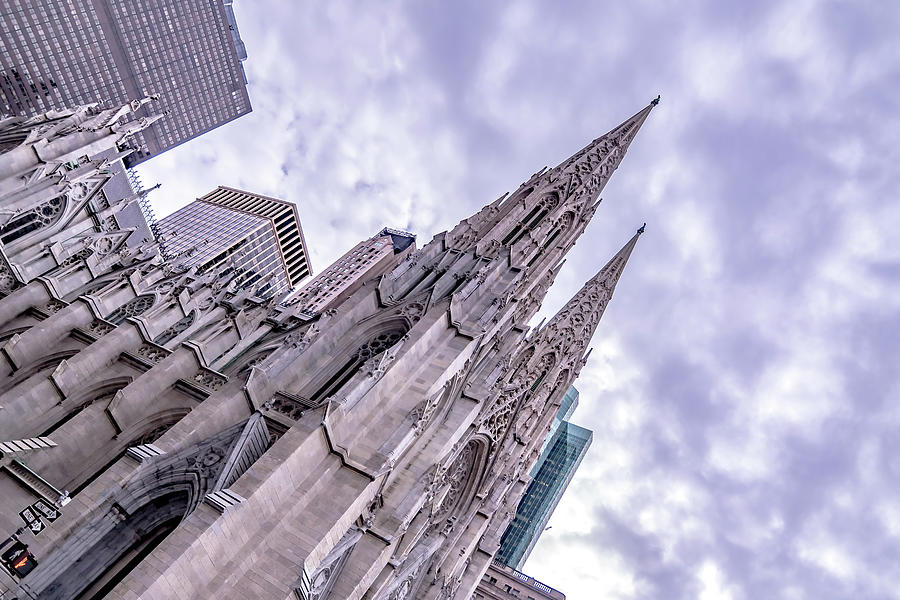 St Patricks Church architecture in new york city #1 Photograph by Alex Grichenko