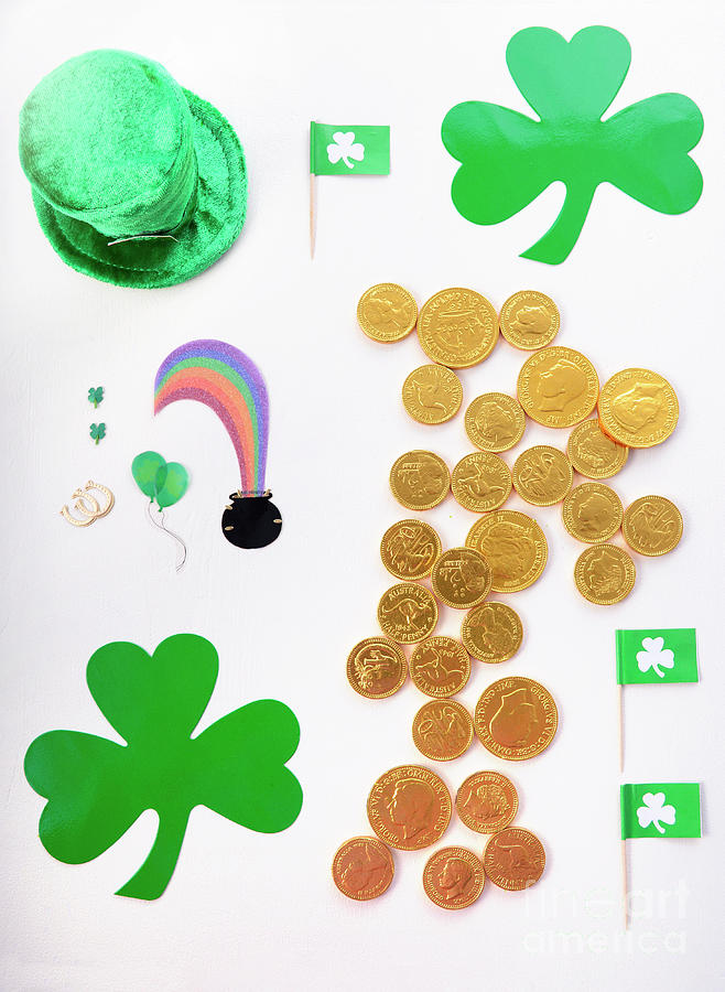 St Patricks Day Flat Lay #1 Photograph by Milleflore Images