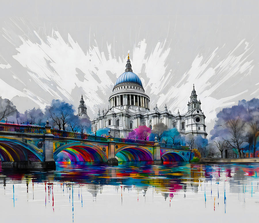 London Digital Art - St Pauls Cathedral #1 by Steve Taylor