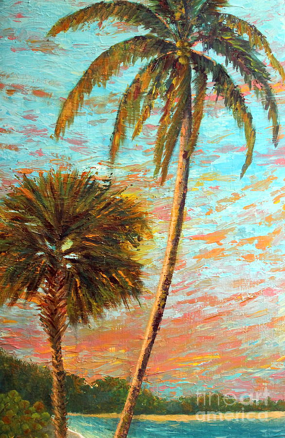 Florida Seascapes Painting - St Pete Beach Sunset #1 by Gabriela Valencia