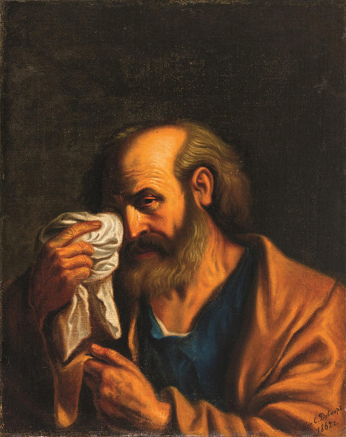 St Peter weeping Painting by Stanislovas virg das - Pixels