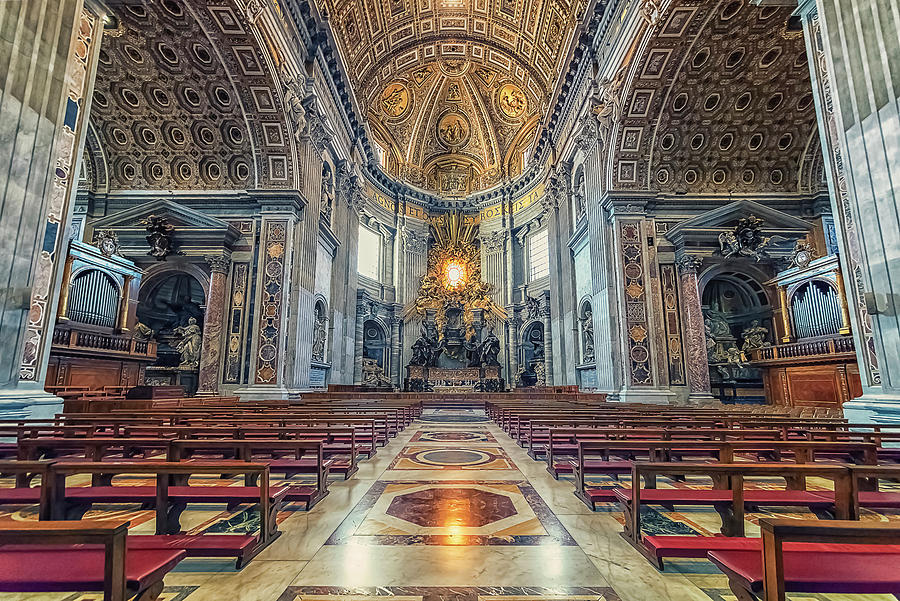 Architecture Photograph - St Peters Basilica #1 by Manjik Pictures