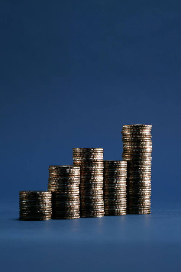 Stacks of coins #1 Photograph by Comstock Images
