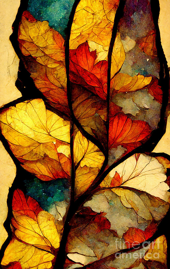 Stained Glass For Autumn Digital Art