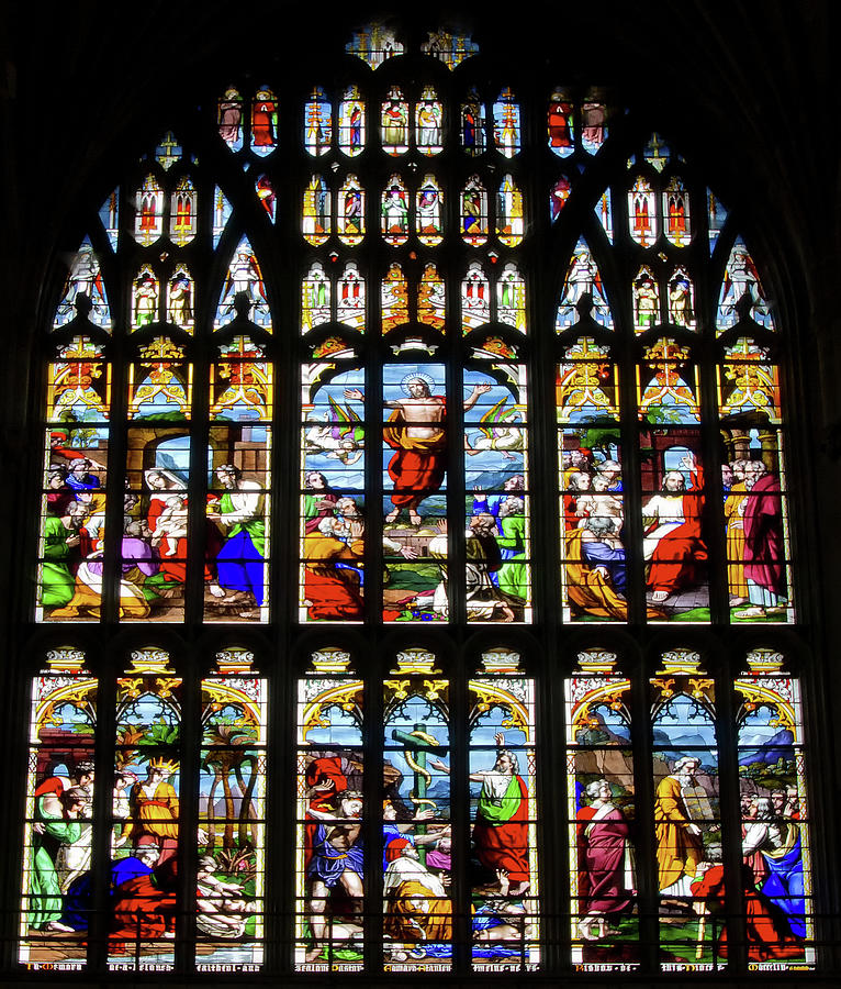 Stained Glass in Norwich Cathedral  Photograph by Shirley Mitchell