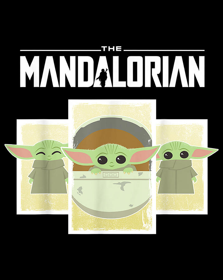 Star Wars The Mandalorian The Child Cartoon Panels Digital Art by Frank ...