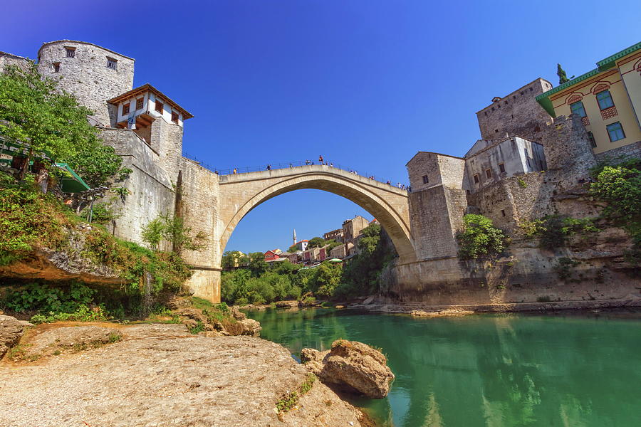 Stari Most, old bridge, Mostar, Bosnia and Herzegovina #1 Photograph by Elenarts - Elena Duvernay photo