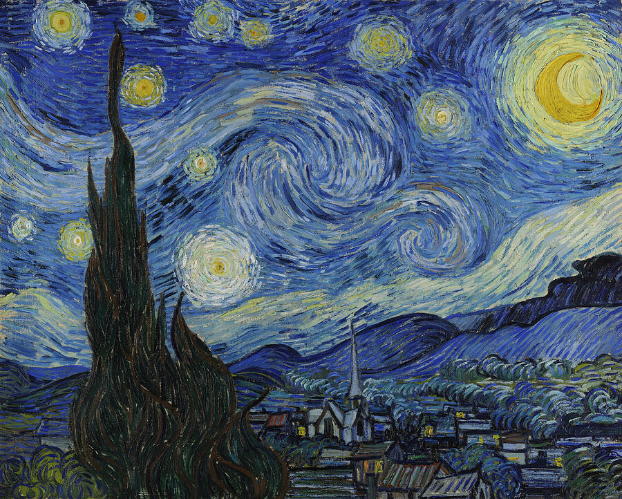 Starry Night, from 1889 Painting by Vincent van Gogh