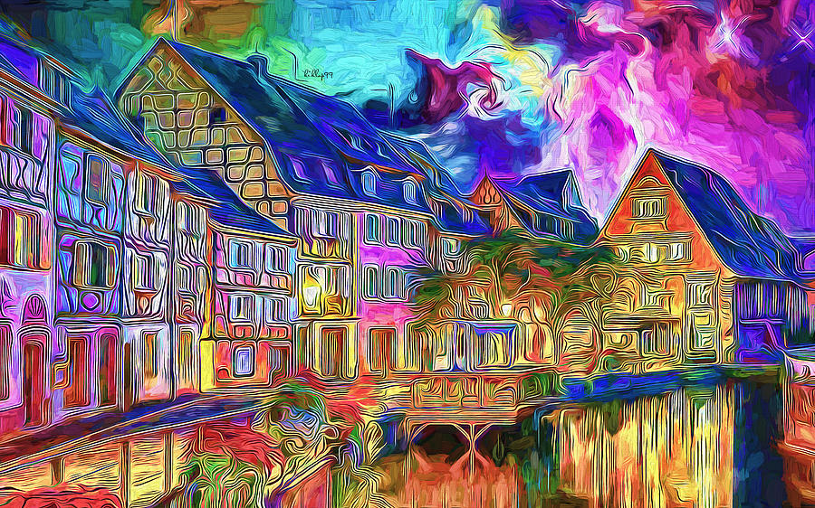 Starry Night In Colmar  - France Painting