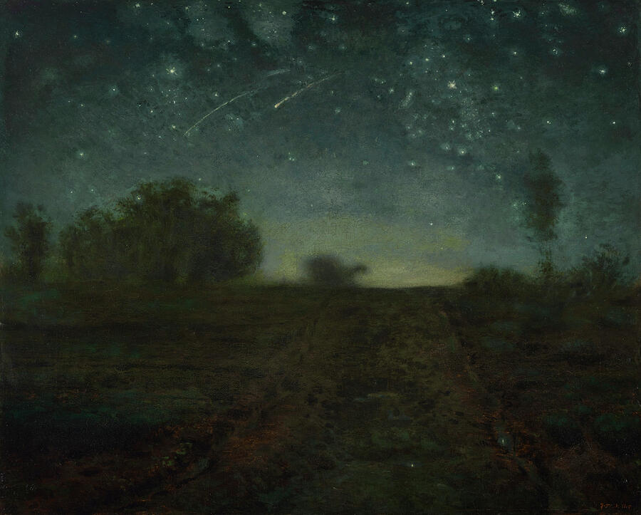 Starry Night, from circa 1850-1865 Painting by Jean-Francois Millet