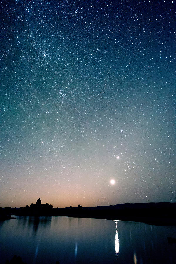 Starry sky at night, mono lake, california, usa #1 Photograph by Image Source