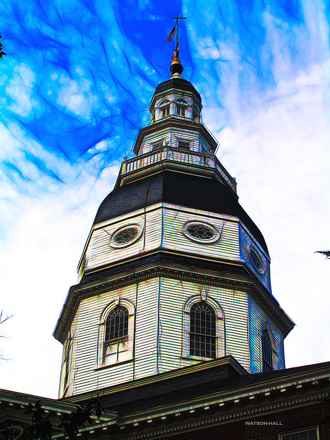 State House, Annapolis #1 Digital Art by Donna Watson - Hall and ArtcrewNZ