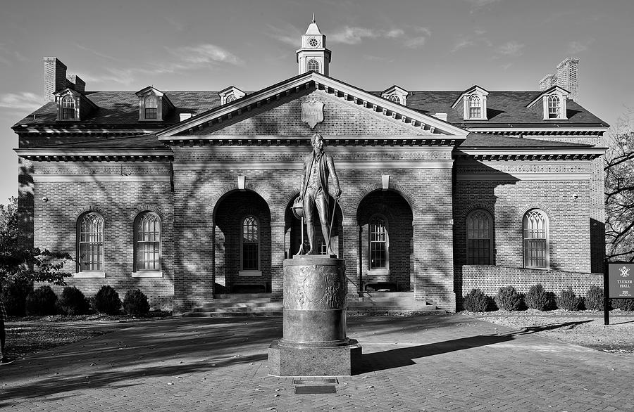 Statue of James Madison and Tucker Hall #1 Photograph by Mountain Dreams