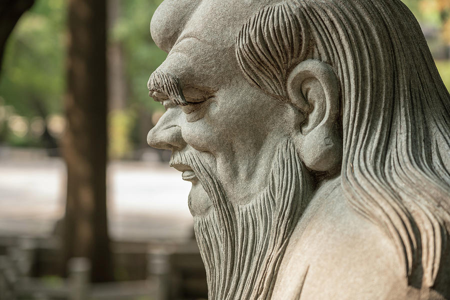 Statue of Lao Tze at Laoshan near Qingdao #1 Photograph by Steven Heap