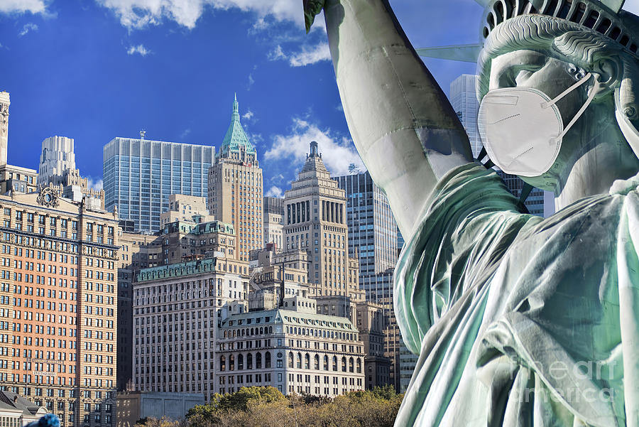 Statue of Liberty Wearing Face mask. Photograph by W Scott McGill