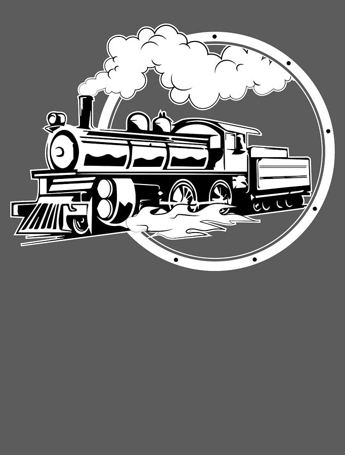 Train Digital Art - Steam Engine For Men Women Kids - Conductor Locomotive Train Model #1 by Mercoat UG Haftungsbeschraenkt