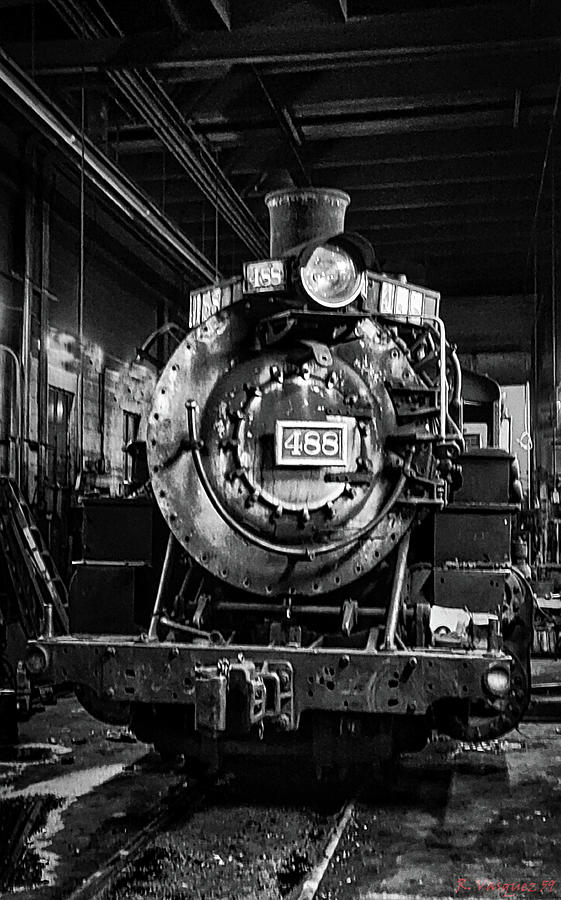 Steam Engine Repairs Chama, NM In BW #1 Photograph by Rene Vasquez