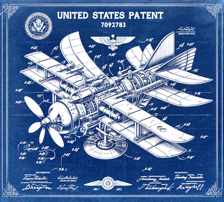 Steampunk Airplane Patent #1 Photograph by Bill Cannon