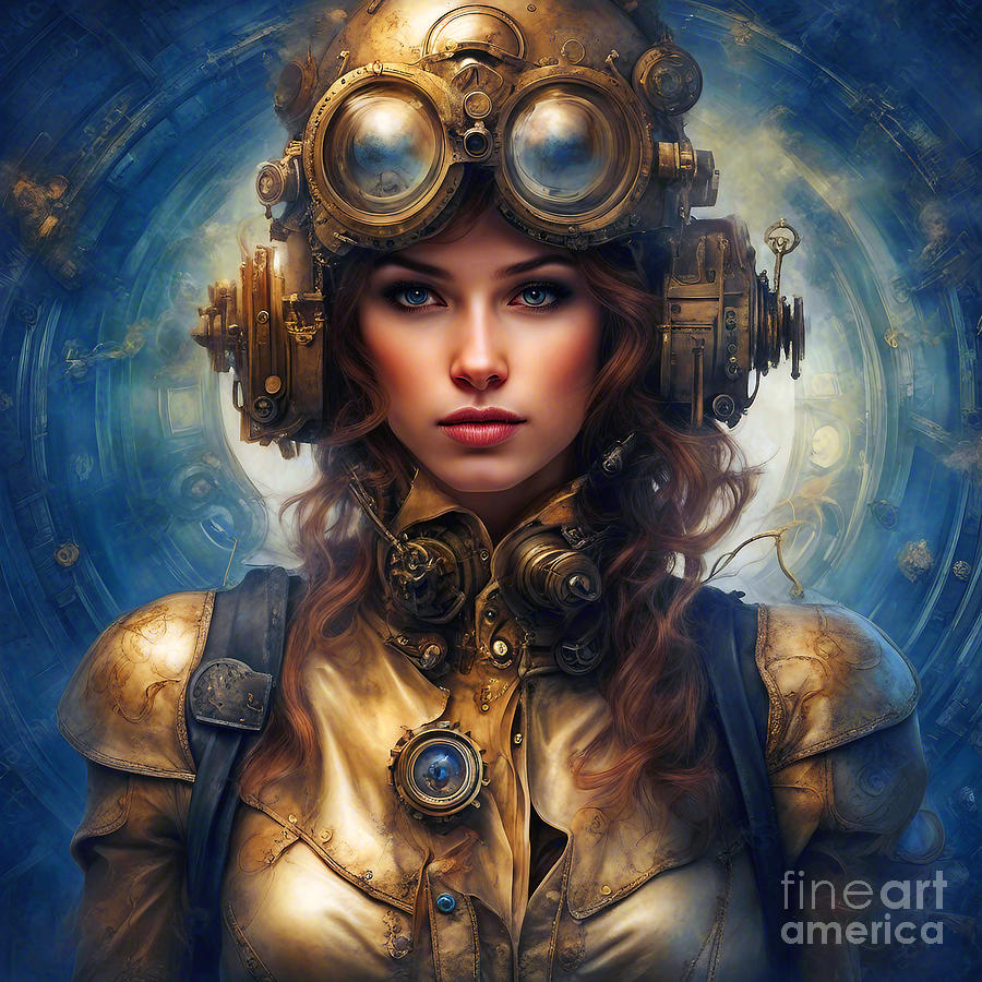 Steampunk Pilot #1 Digital Art by Ian Mitchell