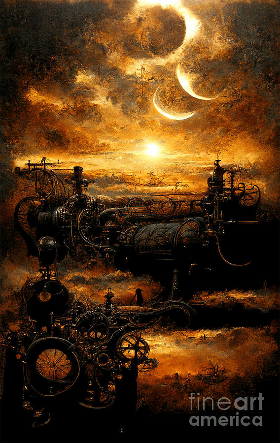 Steampunk Sunrise Digital Art