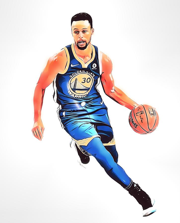 Stephen Curry Golden State Warriors Basketball Painting 