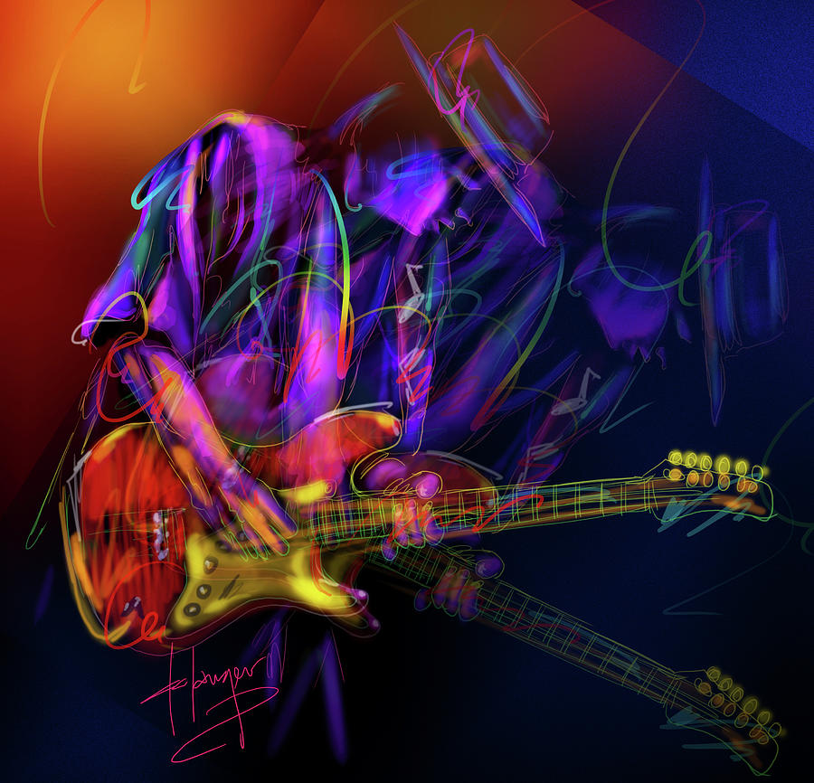 Stevie Ray Vaughan Painting - Stevie Ray Vaughan by DC Langer