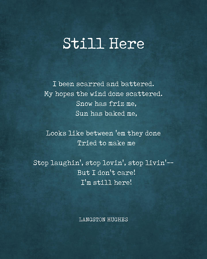 Still Here - Langston Hughes Poem - Literature - Typewriter Print 1 ...