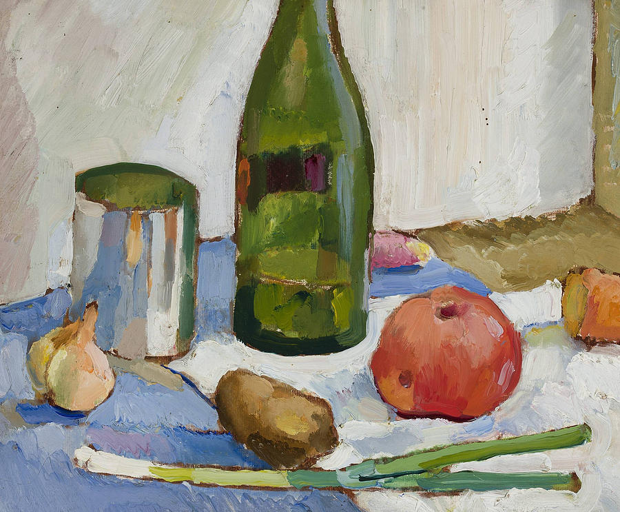 Still life with a green bottle #1 Painting by Zygmunt Waliszewski ...