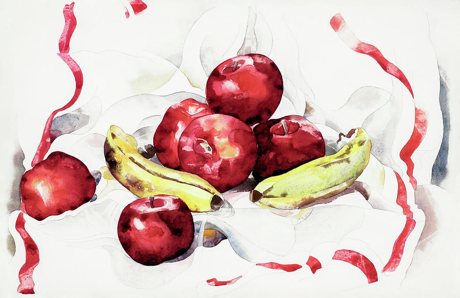 Apple Painting - Still Life with Apples and Bananas #2 by Charles Demuth