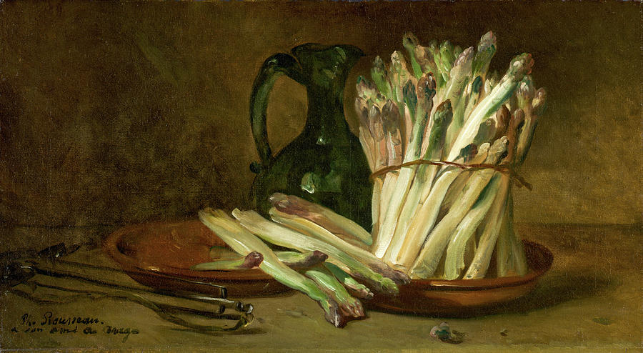 Still Life Painting - Still Life with Asparagus #1 by Philippe Rousseau