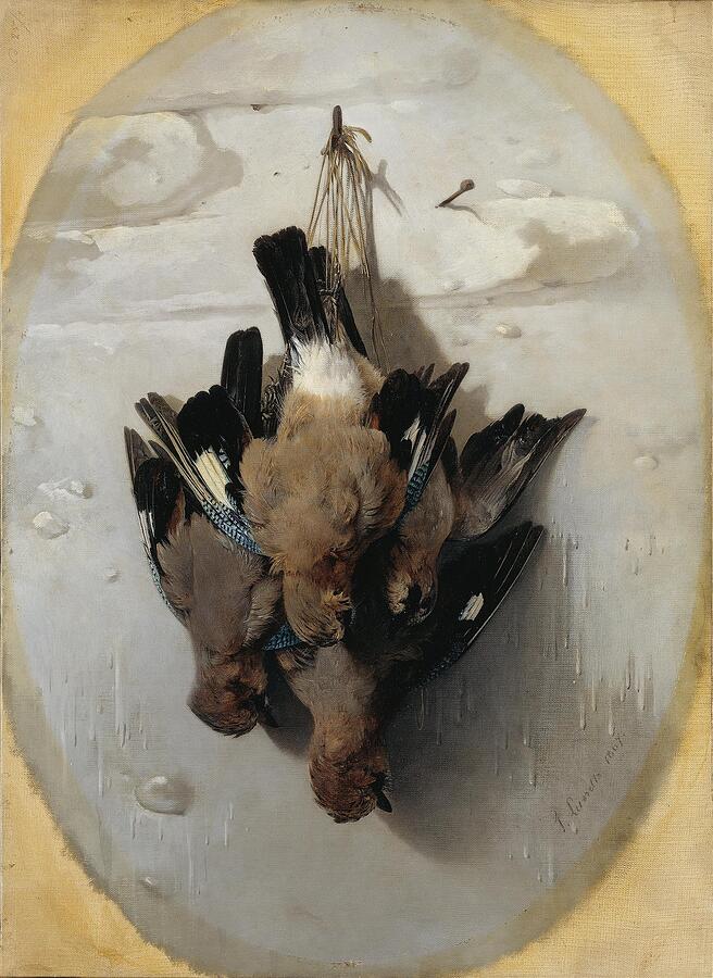 Feather Painting - Still Life with Birds  #1 by Theodor Lundh Swedish
