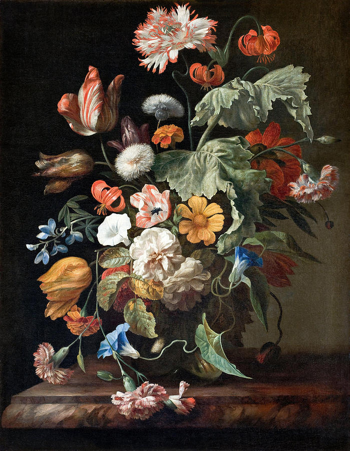 Rachel Ruysch Painting - Still Life with Flowers  #1 by Rachel Ruysch